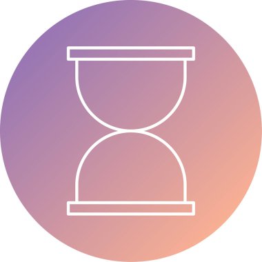 Kum saati vektörü ince çizgi simgesi