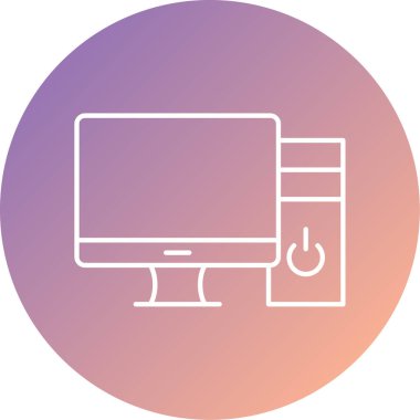 Bilgisayar ekranı. Web simgesi vektör illüstrasyonu