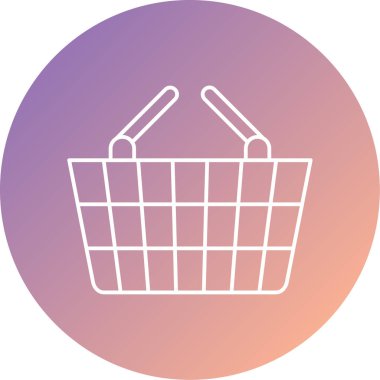 Alışveriş sepeti simgesi, vektör illüstrasyonu