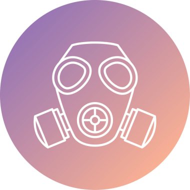 Gaz maskesi simgesinin vektör illüstrasyonu