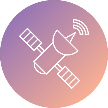 Benzersiz Uydu Vektör Kabartma Simgesi