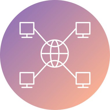 şebeke. Web simgesi basit illüstrasyon