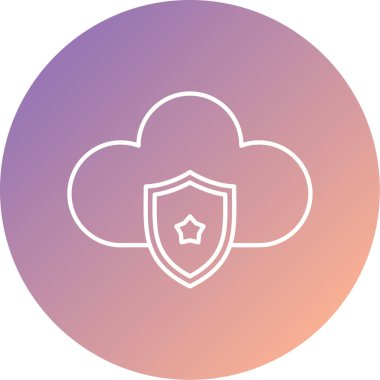 bulut güvenlik vektör simgesi