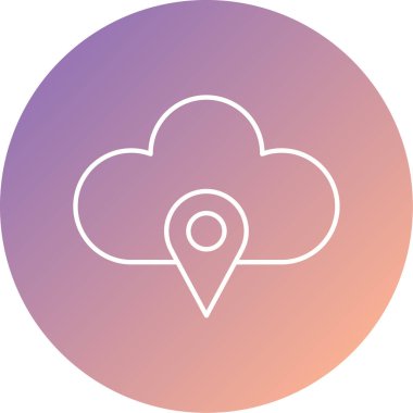 Bulut ağ simgesi, vektör illüstrasyonu