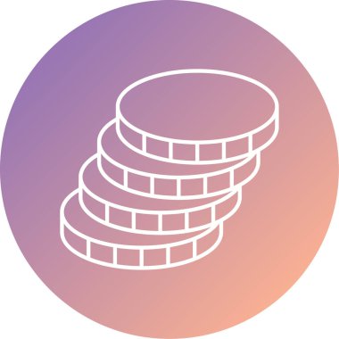 Tek madeni para simgesinin vektör illüstrasyonu