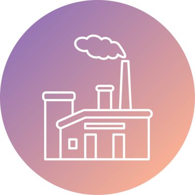 Fabrika simgesi, vektör illüstrasyonu