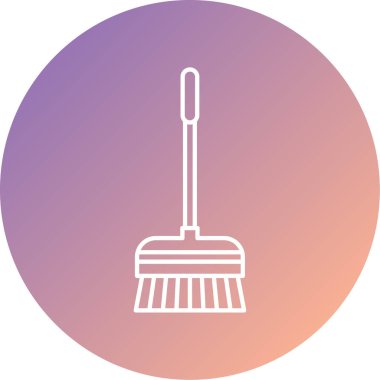 Tek bir mor süpürge simgesinin vektör çizimi