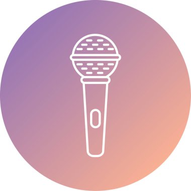 Tek mikrofon simgesinin vektör illüstrasyonu