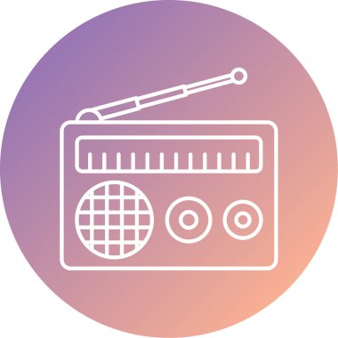 Radyo. Web simgesi basit illüstrasyon