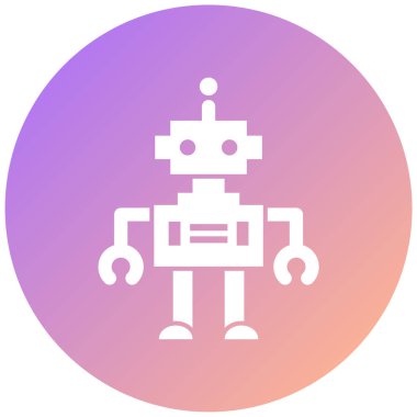 robot. Web simgesi basit illüstrasyon