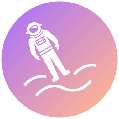 Astronot. Web simgesi basit illüstrasyon