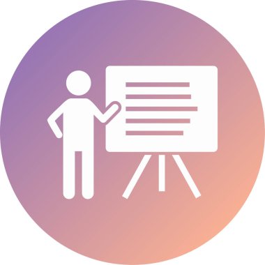 Sunum. Web simgesi basit illüstrasyon