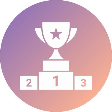 Kazanan Podyum Simge Vektör İllüstrasyon