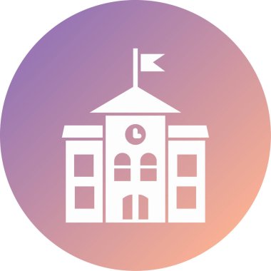 Üniversite. Web simgesi basit illüstrasyon