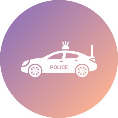 polis arabası ikon vektör illüstrasyonu