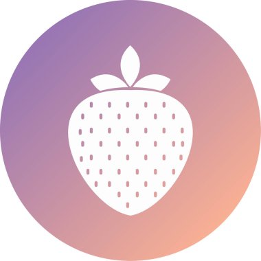 Çilekli. Web simgesi basit illüstrasyon