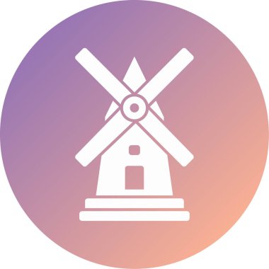 Yel değirmeni ikonu vektör illüstrasyonu