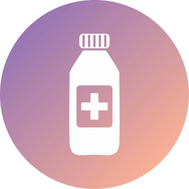 İlaç şişesi. Basit illüstrasyon