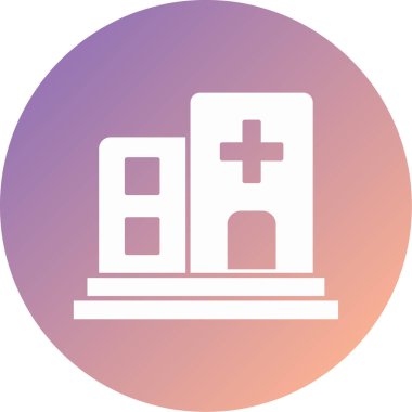 Hastane. Web simgesi basit illüstrasyon
