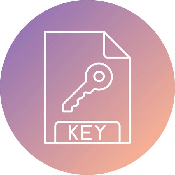 Vector Illustration Key File Format Modern Icon — Stockový vektor