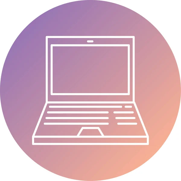 Laptop Vektor Glyphen Symbol — Stockvektor