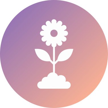 Çiçek. Web simgesi basit illüstrasyon