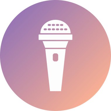 Tek mikrofon simgesinin vektör illüstrasyonu