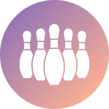 bowling. Web simgesi basit illüstrasyon