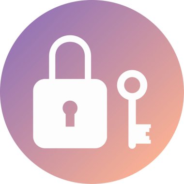 Kilit. Web simgesi basit illüstrasyon