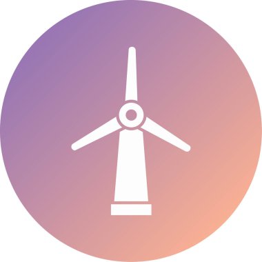 Modern yel değirmeni simgesinin vektör çizimi