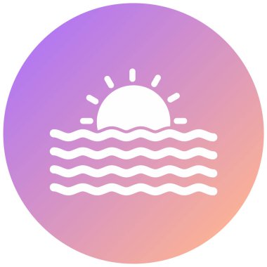 Eşsiz güneş. Web simgesi vektör illüstrasyonu