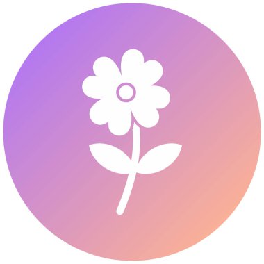 Çiçek. Web simgesi basit illüstrasyon