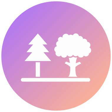 Ağaçlar. Web simgesi basit illüstrasyon