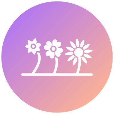 Çiçekler. Web simgesi basit illüstrasyon