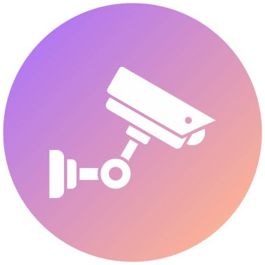 Güvenlik kamerası simgesi, vektör illüstrasyonu