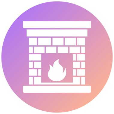 Şömine. Web simgesi basit illüstrasyon