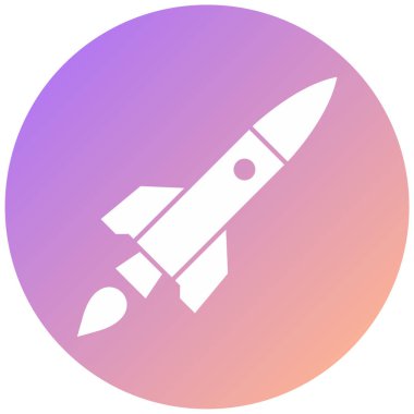 Roket. Web simgesi basit illüstrasyon