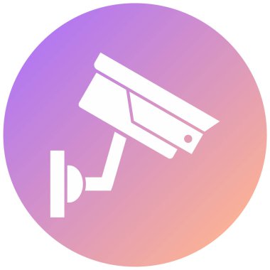 Güvenlik kamerası simgesi, vektör illüstrasyonu