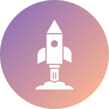 roket fırlatma simgesi, vektör illüstrasyonu