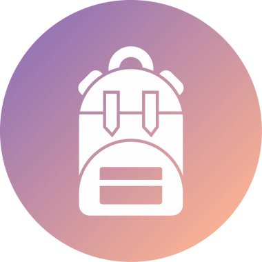 sırt çantası simgesi vektör illüstrasyonu