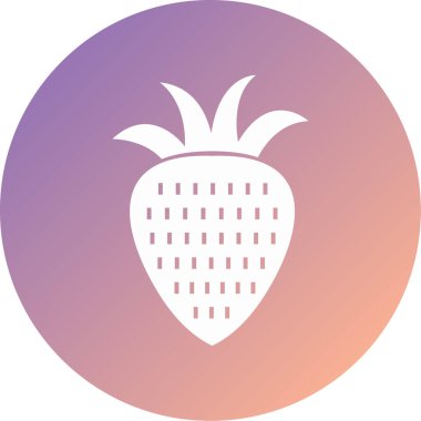 Eşsiz çilek simgesi, vektör illüstrasyonu