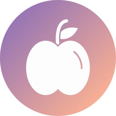 Elma. Web simgesi basit illüstrasyon