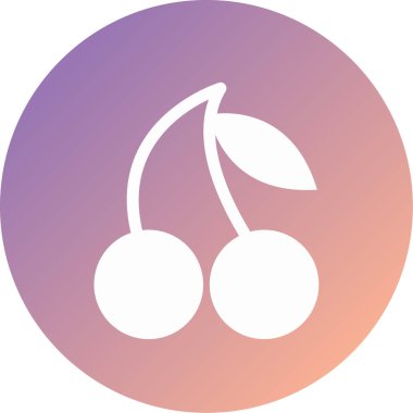 Kiraz. Web simgesi basit illüstrasyon