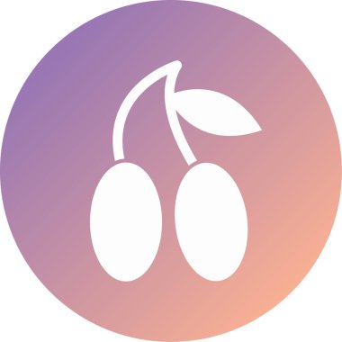 Kiraz. Web simgesi basit illüstrasyon