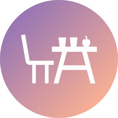 Masa. Web simgesi basit illüstrasyon