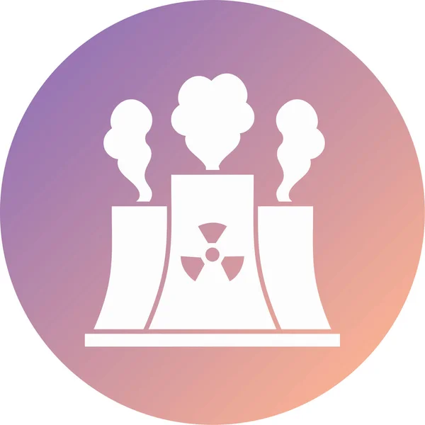 Vector Illustration Nuclear Power Plant Icon — Stockvector