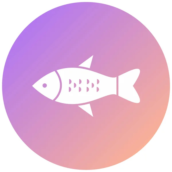 Vissen Web Icoon Eenvoudige Illustratie — Stockvector