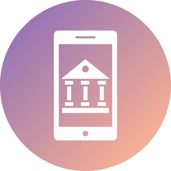 Mobile Banking Vector Glyph Icon — Stock Vector