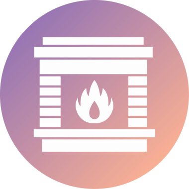 şömine modern simge vektör illüstrasyonu