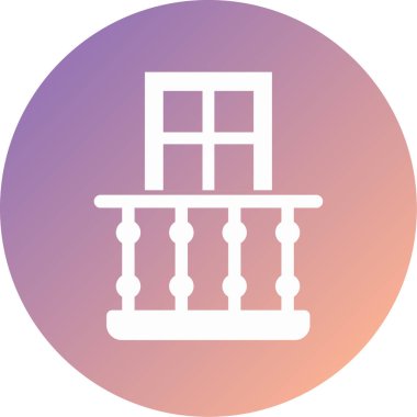 balkon modern simge vektör illüstrasyonu